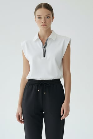 Polo Yaka Kolsuz Regular Örme Tişört