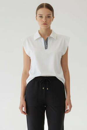Polo Yaka Kolsuz Regular Örme Tişört
