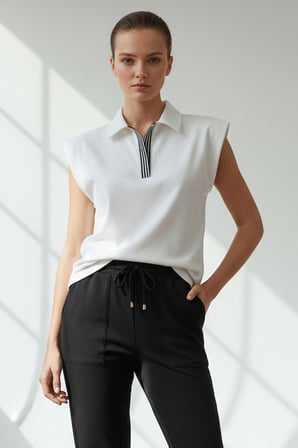 Polo Yaka Kolsuz Regular Örme Tişört