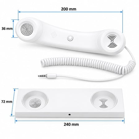 Powermaster PM-39122 Retro-Nostaljik 3.5Mm Girişli Beyaz Telefon Ahizesi