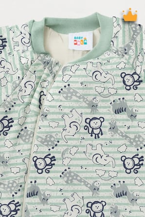 2.5 Tog Yorgan Gerektirmeyen Kalın Elyaf Dolgulu Çocuk Uyku Tulumu Pamuk Astarlı Unisex 6020