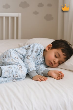 2.5 Tog Yorgan Gerektirmeyen Kalın Elyaf Dolgulu Çocuk Uyku Tulumu Pamuk Astarlı Unisex 6020