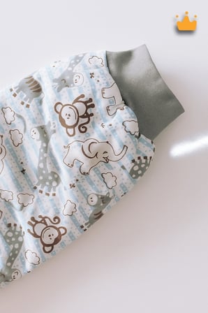 2.5 Tog Yorgan Gerektirmeyen Kalın Elyaf Dolgulu Çocuk Uyku Tulumu Pamuk Astarlı Unisex 6020