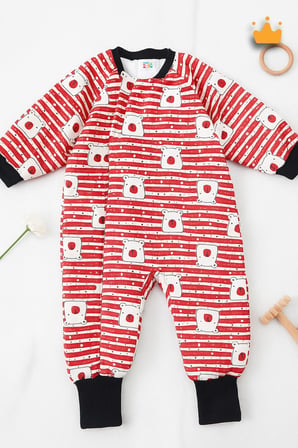 2.5 Tog Yorgan Gerektirmeyen Kalın Elyaf Dolgulu Çocuk Uyku Tulumu Pamuk Astarlı Unisex 6020
