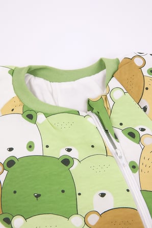 2.5 Tog Yorgan Gerektirmeyen Kalın Elyaf Dolgulu Çocuk Uyku Tulumu Pamuk Astarlı Unisex 6020