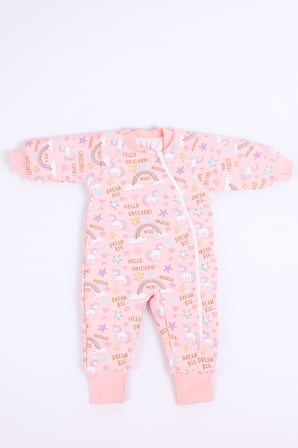 2.5 Tog Yorgan Gerektirmeyen Kalın Elyaf Dolgulu Çocuk Uyku Tulumu Pamuk Astarlı Unisex 6020