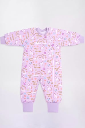 2.5 Tog Yorgan Gerektirmeyen Kalın Elyaf Dolgulu Çocuk Uyku Tulumu Pamuk Astarlı Unisex 6020
