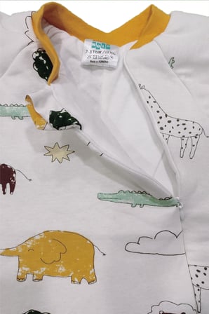 2.5 Tog Yorgan Gerektirmeyen Kalın Elyaf Dolgulu Çocuk Uyku Tulumu Pamuk Astarlı Unisex 6020
