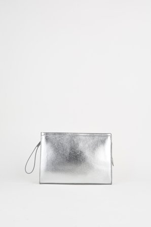 Kadın Petunya Gümüş Astarlı Suni Deri Bilek Askılı Portföy El Ve Clutch Çanta