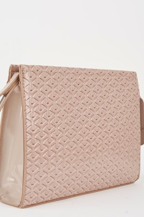 Kadın Petunya Dokulu Vizon Astarlı Suni Deri Bilek Askılı Portföy El Ve Clutch Çanta