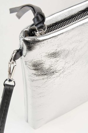 Kadın Bellis Gümüş Astarlı Suni Deri Bilek Askılı Portföy El Ve Clutch Çanta