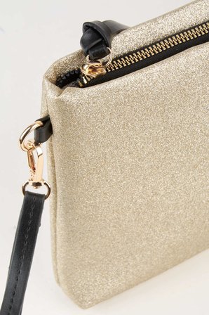 Kadın Bellis Simli Gold Astarlı Suni Deri Bilek Askılı Portföy El Ve Clutch Çanta