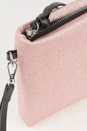 Kadın Bellis Simli Pudra Astarlı Suni Deri Bilek Askılı Portföy El Ve Clutch Çanta