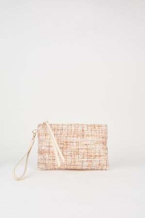 Kadın Bellis Tweed Krem-Pudra Astarlı Bilek Askılı Portföy El Ve Clutch Çanta
