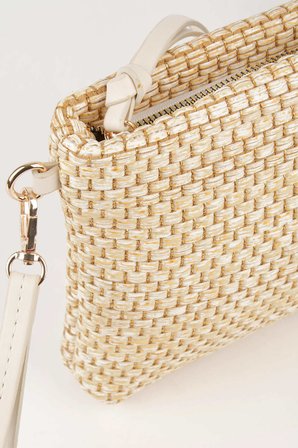 Kadın Bellis Hasır Vizon Astarlı Suni Deri Bilek Askılı Portföy El Ve Clutch Çanta