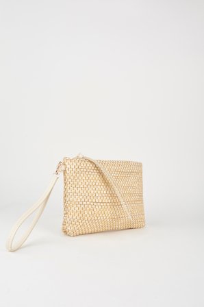 Kadın Bellis Hasır Vizon Astarlı Suni Deri Bilek Askılı Portföy El Ve Clutch Çanta