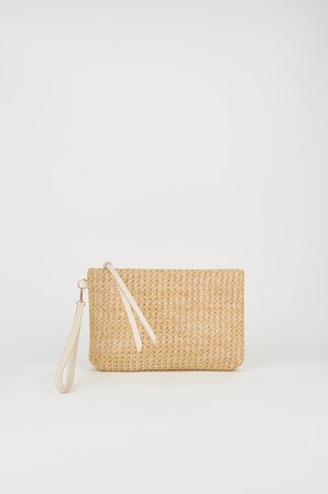 Kadın Bellis Örgü Hasır Astarlı Suni Deri Bilek Askılı Portföy El Ve Clutch Çanta