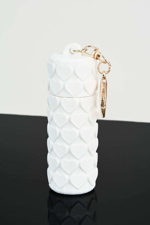 Kalp Desenli Beyaz Ruj Lip Gloss Kılıfı 3D Baskı Charm Çanta Aksesuarı Anahtarlık