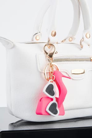 Pembe Mini Figürlü 3D Baskı Charm Çanta Aksesuarı Anahtarlık
