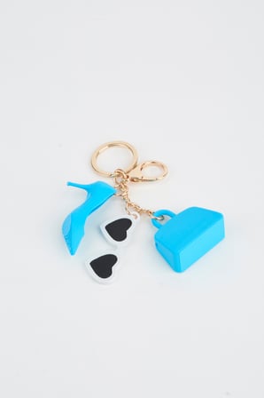 Bebe Mavi Mini Figürlü 3D Baskı Charm Çanta Aksesuarı Anahtarlık