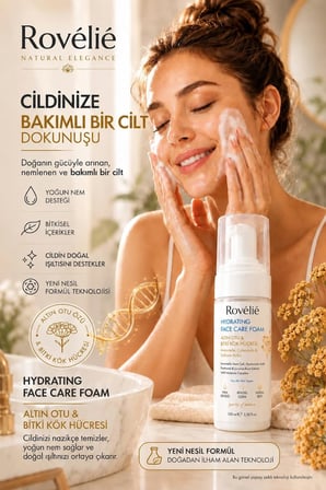 HYDRATING FACE CARE FOAM ALTIN OTU BİTKİ KÖK HÜCRESİ Yeni Nesil Nemlendirici & Yatıştırıcı Yüz Bakım Köpüğü