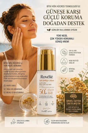 SUN SHIELD CREAM ALTIN OTU BİTKİ KÖK HÜCRESİ Yeni Nesil Çok Yüksek Korumalı Güneş Kremi
