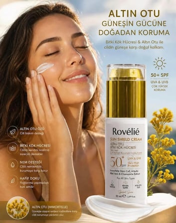 SUN SHIELD CREAM ALTIN OTU BİTKİ KÖK HÜCRESİ Yeni Nesil Çok Yüksek Korumalı Güneş Kremi