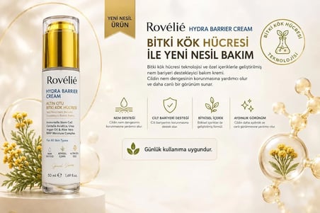 HYDRA BARRIER CREAM ALTIN OTU BİTKİ KÖK HÜCRESİ Yeni Nesil Nem Bariyeri Destekleyici Bakım Kremi