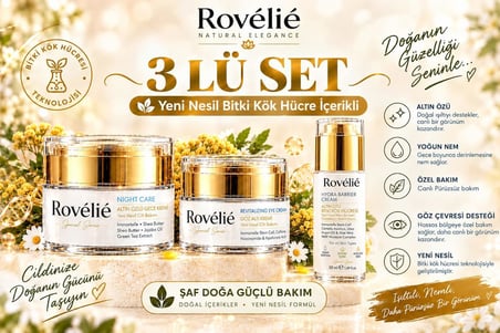 Rovélié 3'lü Bakım Seti Yeni Nesil Gece Kremi + Gözaltı Kremi + Barrier Kremi