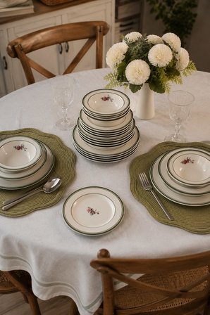 Tabak Evi Porselen Monica Green Yemek Takımı 6 Kişilik 24 Parça