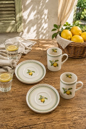 Tabak Evi Porselen Amalfi Kahve Fincan Takımı 90cc 4 Parça 2 Kişilik