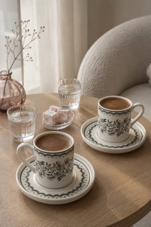 Tabak Evi Porselen Lalina Kahve Fincan Takımı 90cc 4 Parça 2 Kişilik