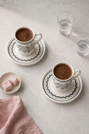 Tabak Evi Porselen Lalina Kahve Fincan Takımı 90cc 4 Parça 2 Kişilik
