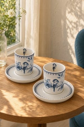 Tabak Evi Porselen Hüma Kahve Fincan Takımı 90cc 4 Parça 2 Kişilik