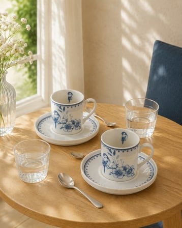 Tabak Evi Porselen Hüma Kahve Fincan Takımı 90cc 4 Parça 2 Kişilik