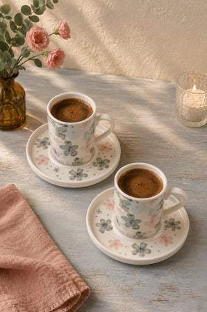 Tabak Evi Porselen Matisse Kahve Fincan Takımı 90cc 4 Parça 2 Kişilik
