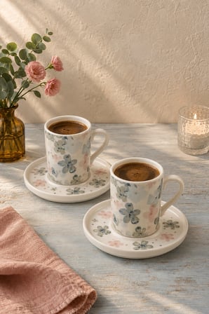 Tabak Evi Porselen Matisse Kahve Fincan Takımı 90cc 4 Parça 2 Kişilik