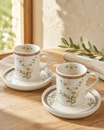Tabak Evi Porselen Neva Kahve Fincan Takımı 90cc 4 Parça 2 Kişilik