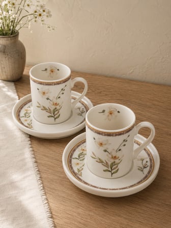 Tabak Evi Porselen Neva Kahve Fincan Takımı 90cc 4 Parça 2 Kişilik
