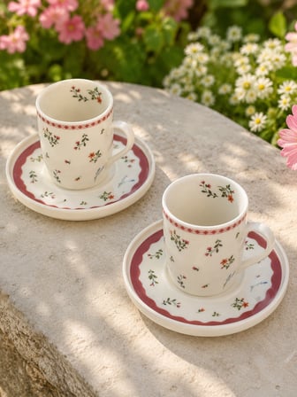 Tabak Evi Porselen Petite Kahve Fincan Takımı 90cc 4 Parça 2 Kişilik