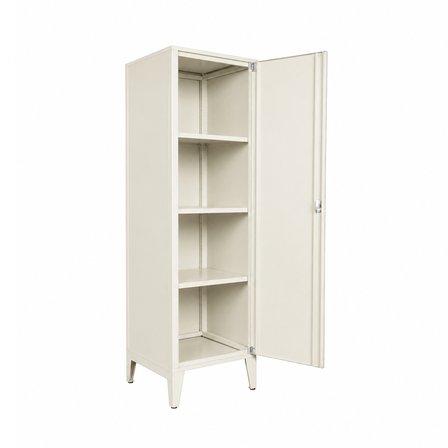 Alfafonet Ziglat Serisi Kilitli Metal Home Office Dolabı Metal Kapaklı Mat Beyaz 450x1500x450 mm