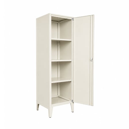 Alfafonet Ziglat Serisi Kilitli Metal Home Office Dolabı Metal Kapaklı Mat Beyaz 450x1500x450 mm