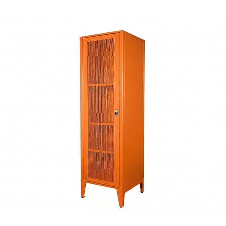 Alfafonet Ziglat Serisi Kilitli Metal Home Office Dolabı %70 Perfore Kapaklı Turuncu (RAL 2004) 450x1500x450 mm