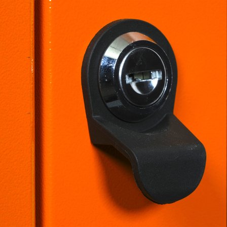 Alfafonet Ziglat Serisi Kilitli Metal Home Office Dolabı Cam Kapaklı Turuncu (RAL 2004) 450x1500x450 mm
