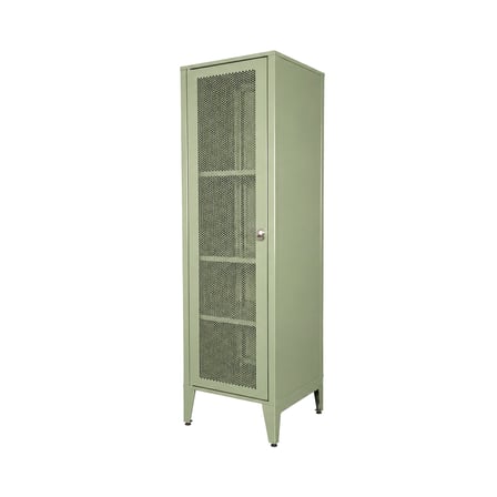 Alfafonet Ziglat Serisi Kilitli Metal Home Office Dolabı %70 Perfore Kapaklı Yeşil 450x1500x450 mm