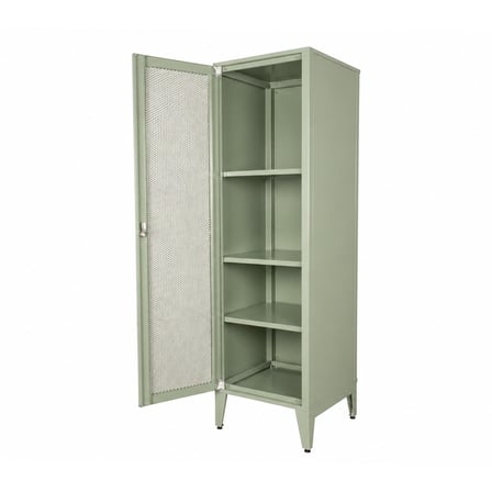 Alfafonet Ziglat Serisi Kilitli Metal Home Office Dolabı %70 Perfore Kapaklı Yeşil 450x1500x450 mm