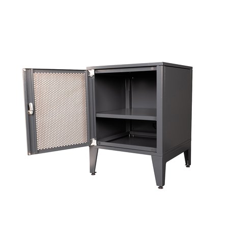 Lande Ziglat Serisi Kilitli Metal Home Office Dolabı %70 Perfore Kapaklı Antrasit Gri (RAL 7016) 450x450x450 mm