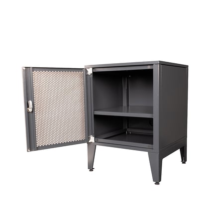 Lande Ziglat Serisi Kilitli Metal Home Office Dolabı %70 Perfore Kapaklı Antrasit Gri (RAL 7016) 450x450x450 mm