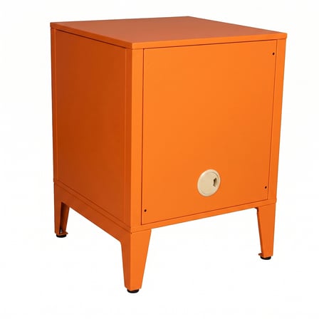 Alfafonet Ziglat Serisi Kilitli Metal Home Office Dolabı Cam Kapaklı Turuncu 450x600x450 mm