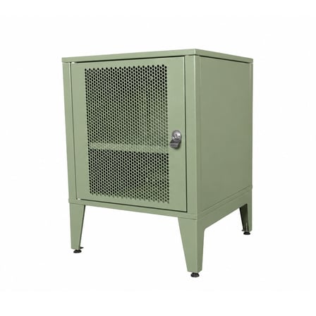 Alfafonet Ziglat Serisi Kilitli Metal Home Office Dolabı %70 Perfore Kapaklı Yeşil 450x600x450 mm
